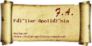 Füller Apollónia névjegykártya