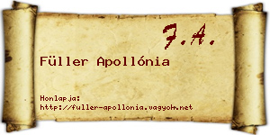 Füller Apollónia névjegykártya